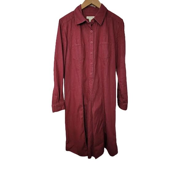 Orvis - Maroon Button front dress- size medium - Picture 1 of 8